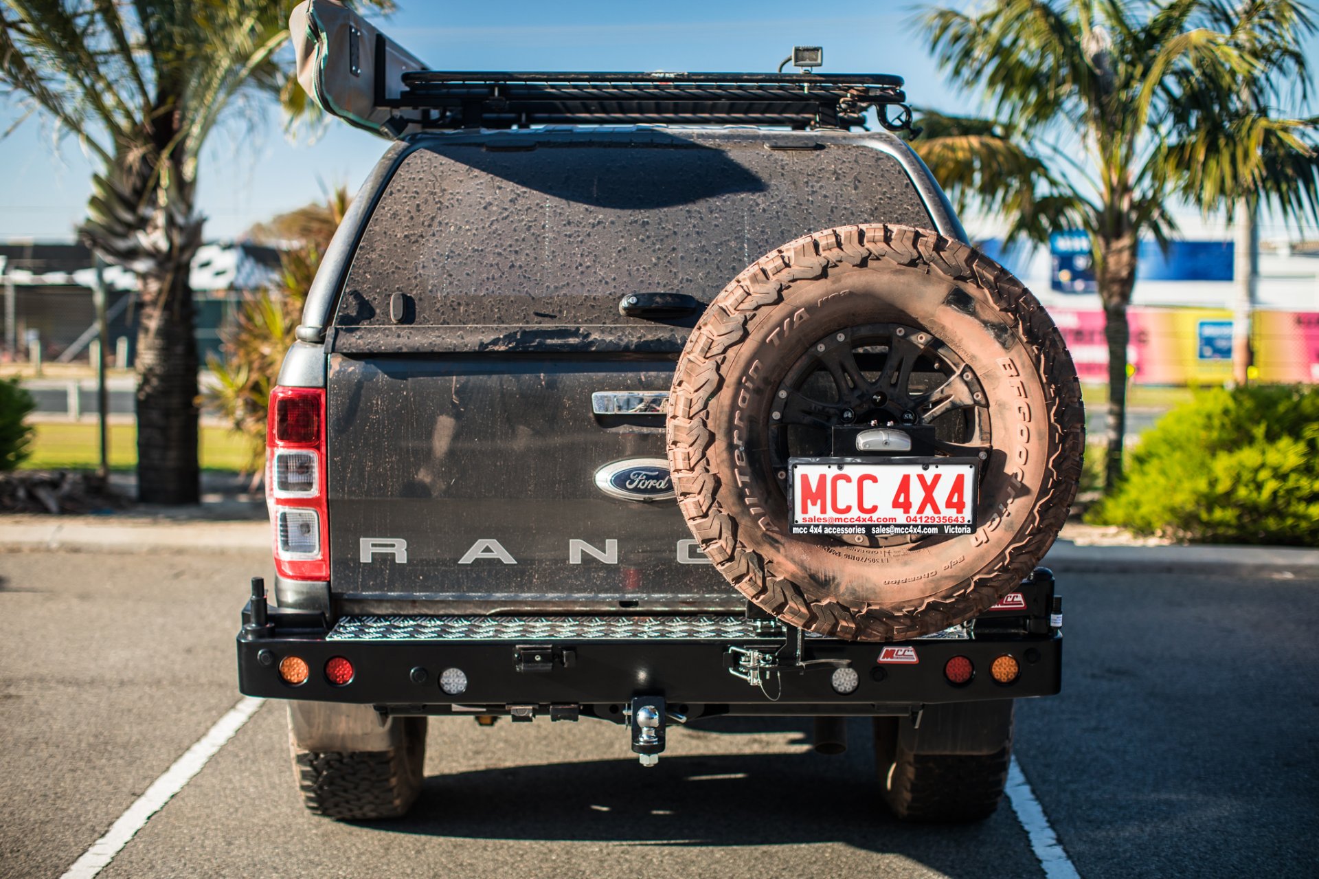 Single Can Ford Ranger Rear Ford Ranger MK1 MK2 Mk3 - MCC022-02 Rear Carrier Bar-Single wheel ...